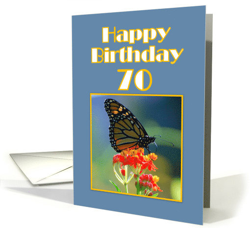 Happy Birthday 70th Monarch Butterfly card (505634)