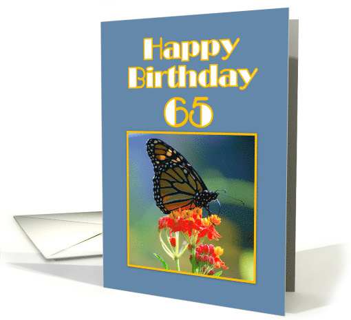 Happy Birthday 65th Monarch Butterfly card (505641)