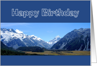 Happy Birthday Aoraki Mount Cook New Zealand card