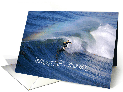 Happy Birthday Surfer Under a Rainbow card (593460)