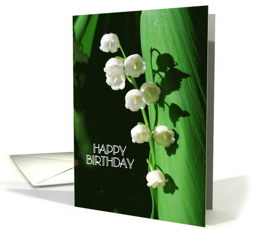 Happy Birthday Lily of the Valley May Birth Flower card (616067)