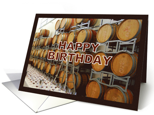 Wine Casks Happy Birthday card (622894)