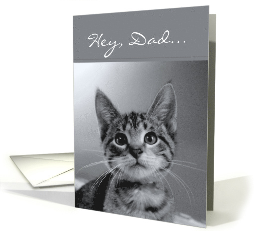 Happy Birthday Dad Gray Tabby Kitten From Youngest Child card (666344)