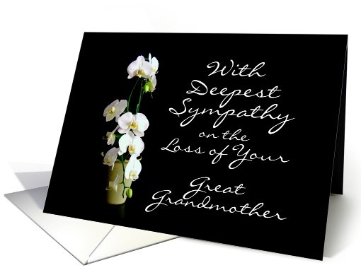 Deepest Sympathy Great Grandmother White Orchids card (667875)