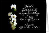 Deepest Sympathy Great Grandmother White Orchids card