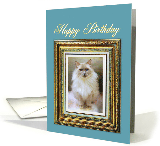 Happy Birthday, Ragdoll Cat Blue Masterpiece card (689353)