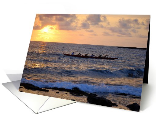 Outrigger Canoe at Sunset, Kona, Hawaii card (771618)