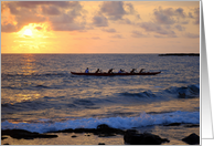 Outrigger Canoe at Sunset, Kona, Hawaii card