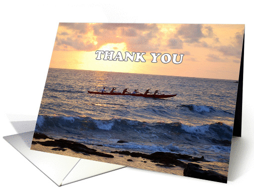 Thank You For Your Help Volunteer Canoe at Sunset card (773842)