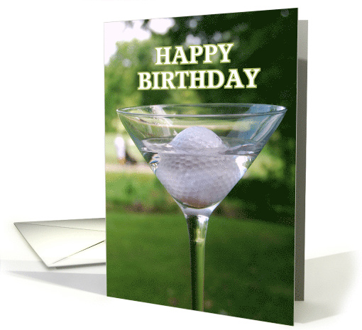 Happy Birthday Golf Martini card (830155)