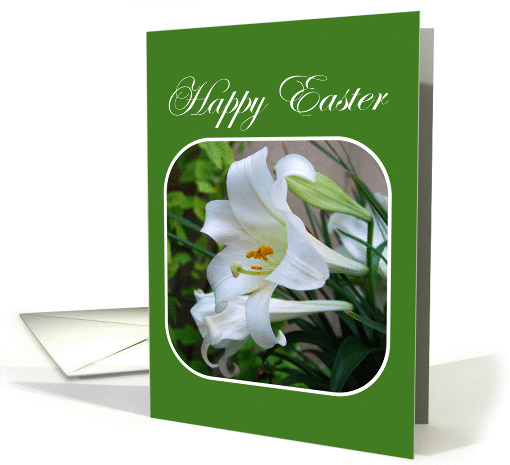 Happy Easter, Easter Blessings, White Lilies card (939702)