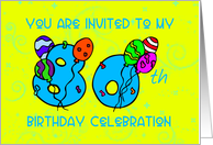 80th Birthday Invitation card