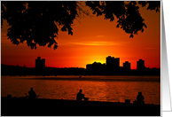 Sunset on the Charles  Boston’s Esplanade card