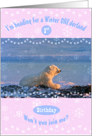 Join a polar bear cub and me for a Winter ONEderland 1st party card