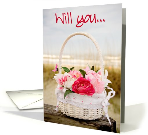 Will you be in my wedding?(beach flower basket) card (413335)