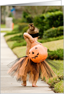 Trick or treating in tutu card