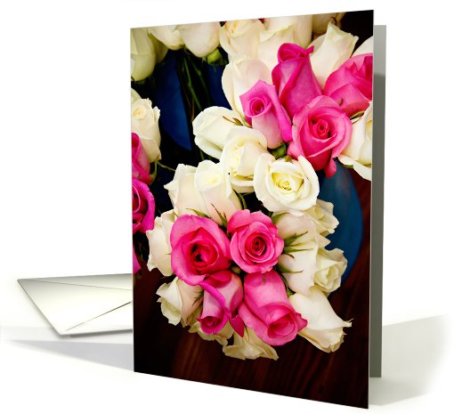 Will you be my honorary bridesmaid? (Pink & White roses) card (413752)