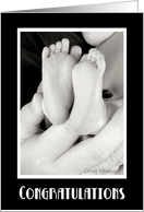 Congratulations.. on adoption (B&W baby feet) card