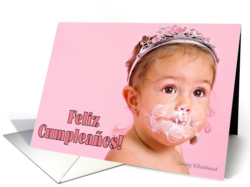 Feliz Cumpleanos (princess w/cake on face) card (420745)