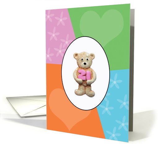 21 Today Teddy Bear card (418027)
