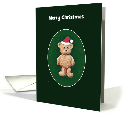 Merry Christmas Teddy Bear Santa, Custom Text card (961619)