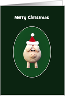 Merry Christmas Pig & Santa’s Hat, Custom Text card