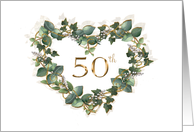 50th Wedding Anniversary Congratulations Heart Wreath card