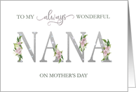 To Nana Mothers Day Pink Hydrangea Blooms Always card