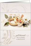 Elopement Announcement Golden Wedding Bands card