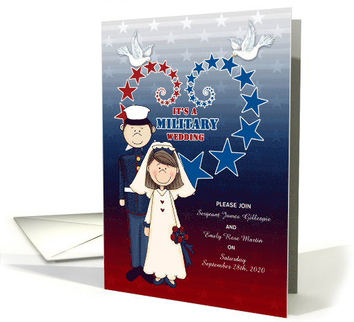 Military Wedding Invitation Stars and Stripes card (1013497)