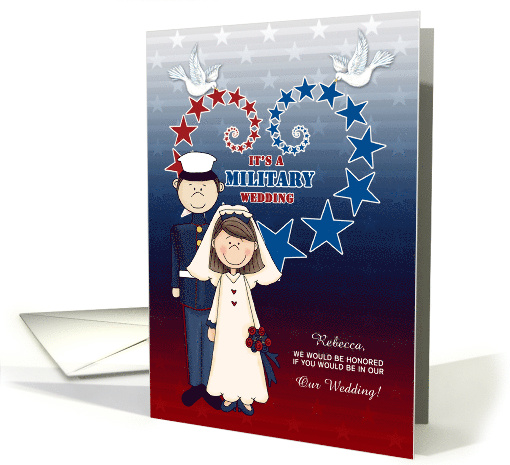 Will You Be in Our Military Wedding Stars and Stripes card (1013509)
