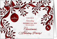 Christmas Holiday Party Invitation Red and White card