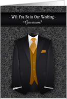Will You Be In Our Wedding Groom Attendant Gold Tie Custom card