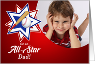 All Star Baseball Theme for Father’s Day with Photo card