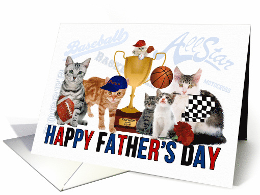Father's Day for Cat Lover Sports Theme card (1030035)