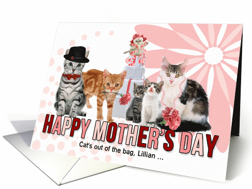 for Goddaughter on Mother's Day Cat Lover Pink and Red card (1030277)