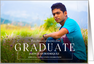 Graduation Party Invitation Simple Elegance with Name Photo 2024 card