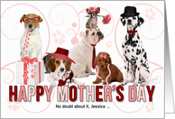For a Friend on Mother’s Day Custom Dog Lover Pink and Red card