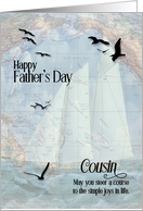 for Cousin on Father’s Day Nautical Theme Sailing card