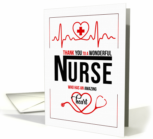 Nurse Thank You in Red White and Black card (1043423)