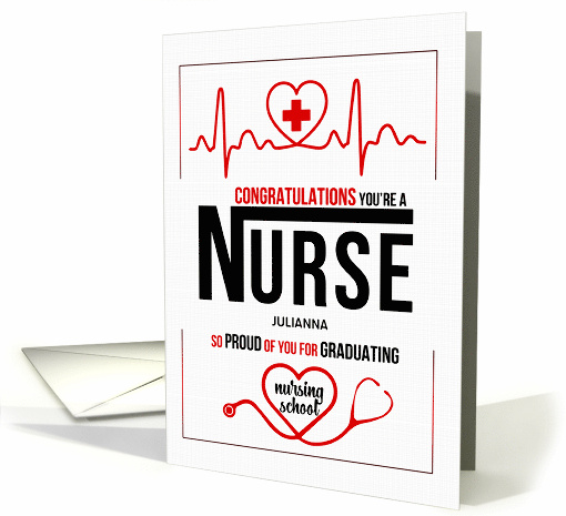 Nursing School Graduate Congratulations Custom Name card (1043437)