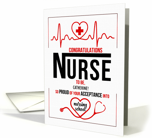 Nursing School Acceptance Congratulations Custom Name card (1043457)