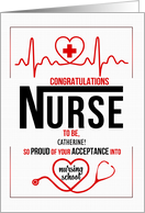 Nursing School Acceptance Congratulations Custom Name card