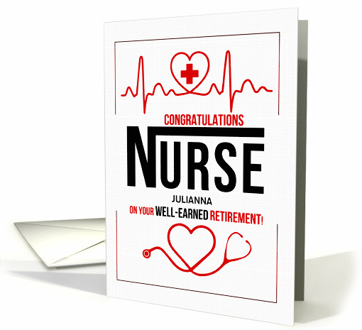 Retirement from Nursing Congratulations Custom Name card (1043461)