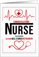 Retirement from Nursing Congratulations Custom Name card