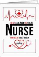 Nurse Farewell or Good Bye Red White and Black card