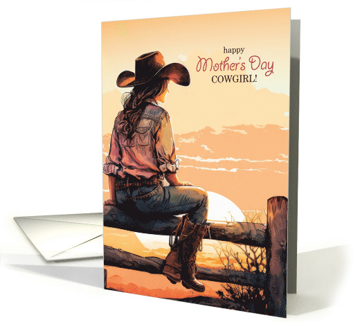 for a Cowgirl on Mother's Day Ranch Sunset card (1044949)