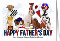 for Dad on Father’s Day from the Kids Custom Dogs Sports Theme card