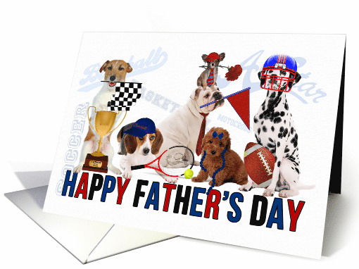 Sports Themed Dogs for Father's Day card (1045907)