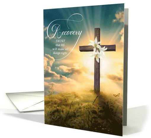 12 Step Encouragement Christian Cross on a Hill card (1047187)